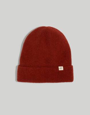 Mw (re)sourced Cotton Cuffed Beanie In Dusty Redwood