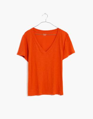 Madewell Whisper Cotton V-neck Tee In Roasted Squash