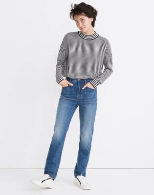 full length straight jeans