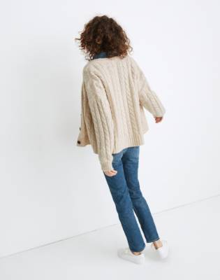 cream cable cardigan