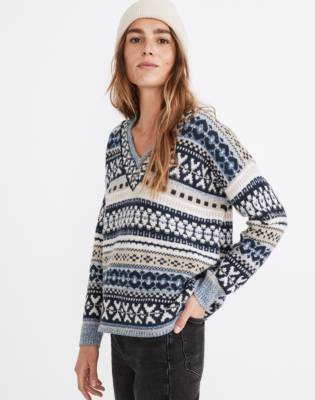 fair isle v neck jumper