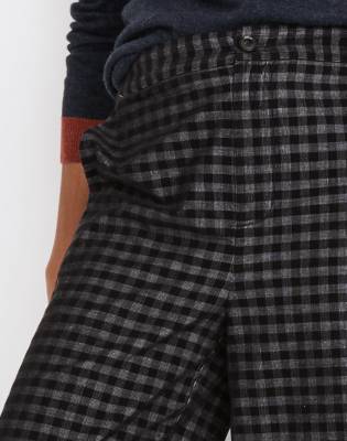 Huston Button-Front Ankle Pants in Checked Corduroy in null image 4