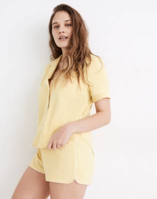 Knit Bedtime Pajama Shorts in pale citron image 2