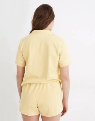 Knit Bedtime Pajama Shorts in pale citron image 3