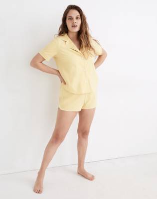 Knit Bedtime Pajama Shorts in pale citron image 1