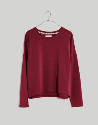 Madewell Mwl Superbrushed Easygoing Sweatshirt In Vintage Mulberry