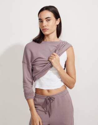 Madewell Mwl Superbrushed Easygoing Sweatshirt In Fig