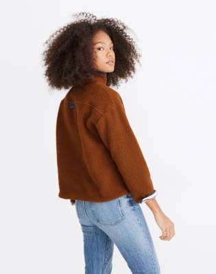 (Re)sourced Fleece Quilted-Pocket Popover Jacket in dried cedar image 3