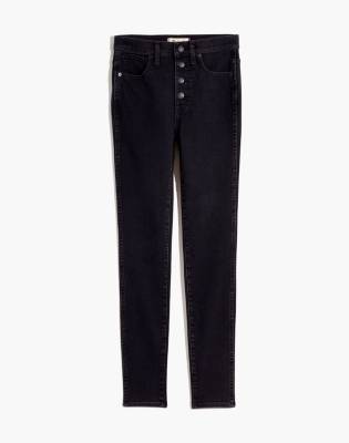 button front black jeans