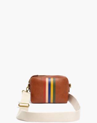 The Transport Camera Bag: Rainbow Striped Edition in sweet tulip multi image 1