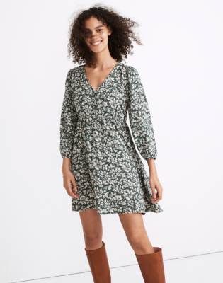 madewell black floral dress