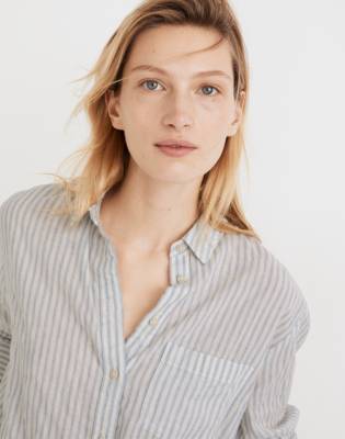 Oversized Ex-Boyfriend Shirt in Fanning Stripe in null image 4