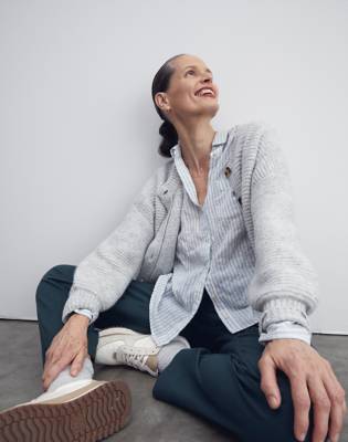 Oversized Ex-Boyfriend Shirt in Fanning Stripe in null image 5