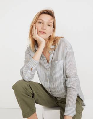 Oversized Ex-Boyfriend Shirt in Fanning Stripe in null image 1