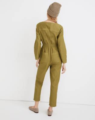 madewell patch pocket sweater jumpsuit