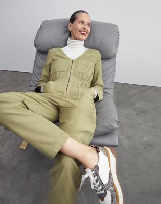 madewell patch pocket sweater jumpsuit