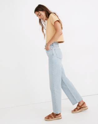 madewell slim wide leg full length jeans