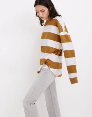 (Re)sourced Cotton Newville Tee in Lindell Stripe in sahara sand image 2