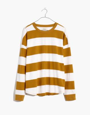 (Re)sourced Cotton Newville Tee in Lindell Stripe in sahara sand image 5