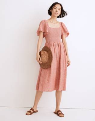 madewell lucie smocked dress