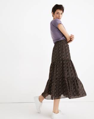 Georgette Tiered Maxi Skirt in Adorable 