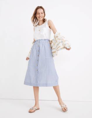 striped paperbag skirt