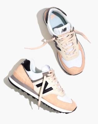 Madewell New Balance&reg; Suede 574 Sneakers In Black Cloud/pink