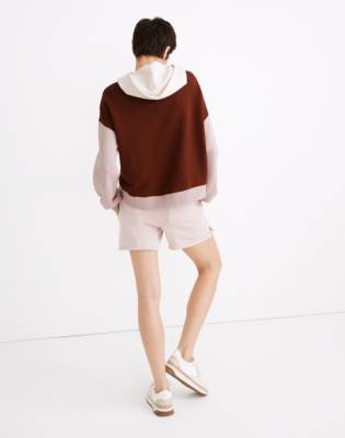 MWL Airyterry Hoodie Sweatshirt in Colorblock in antique cream image 3