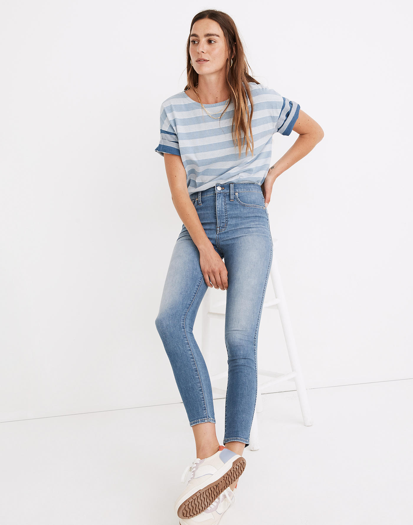 Madewell 10 High-Rise Skinny Crop Jeans in Welling Wash: Summerweight Edition