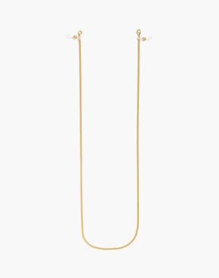 Curb Chain Convertible Face Mask Lanyard in vintage gold image 1