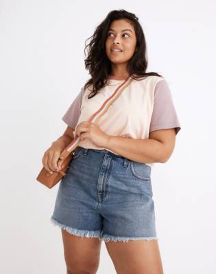 madewell the mom jean shorts