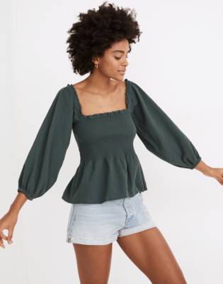 madewell smocked top