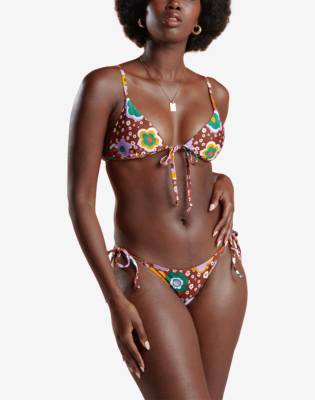 Vintage Bikini & Retro Bikini High Waisted Swimsuits OOKIOH Ipanema Lanai Floral $50.00 AT vintagedancer.com