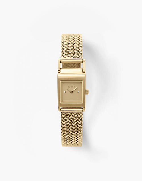 BREDA Revel Tethered Gold and Mesh Bracelet Watch, 18mm