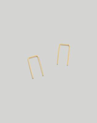 Madewell Sheena Marshall Jewelry Tiny Staple Threader Earrings In Gold