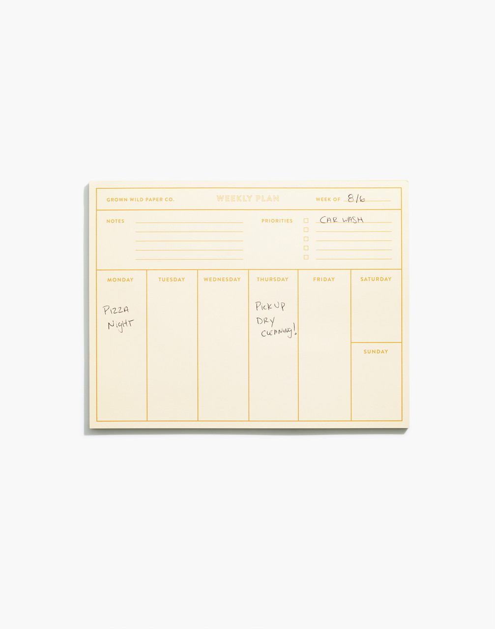 Mw Grown Wild Paper Co. Weekly Planner In Marigold
