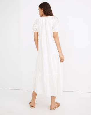 21年製 新品 Bubble トップス ワンピース ドレス Madewell メイドウェル Sleeve レディース S Textural In Dress Midi Tiered ワンピース