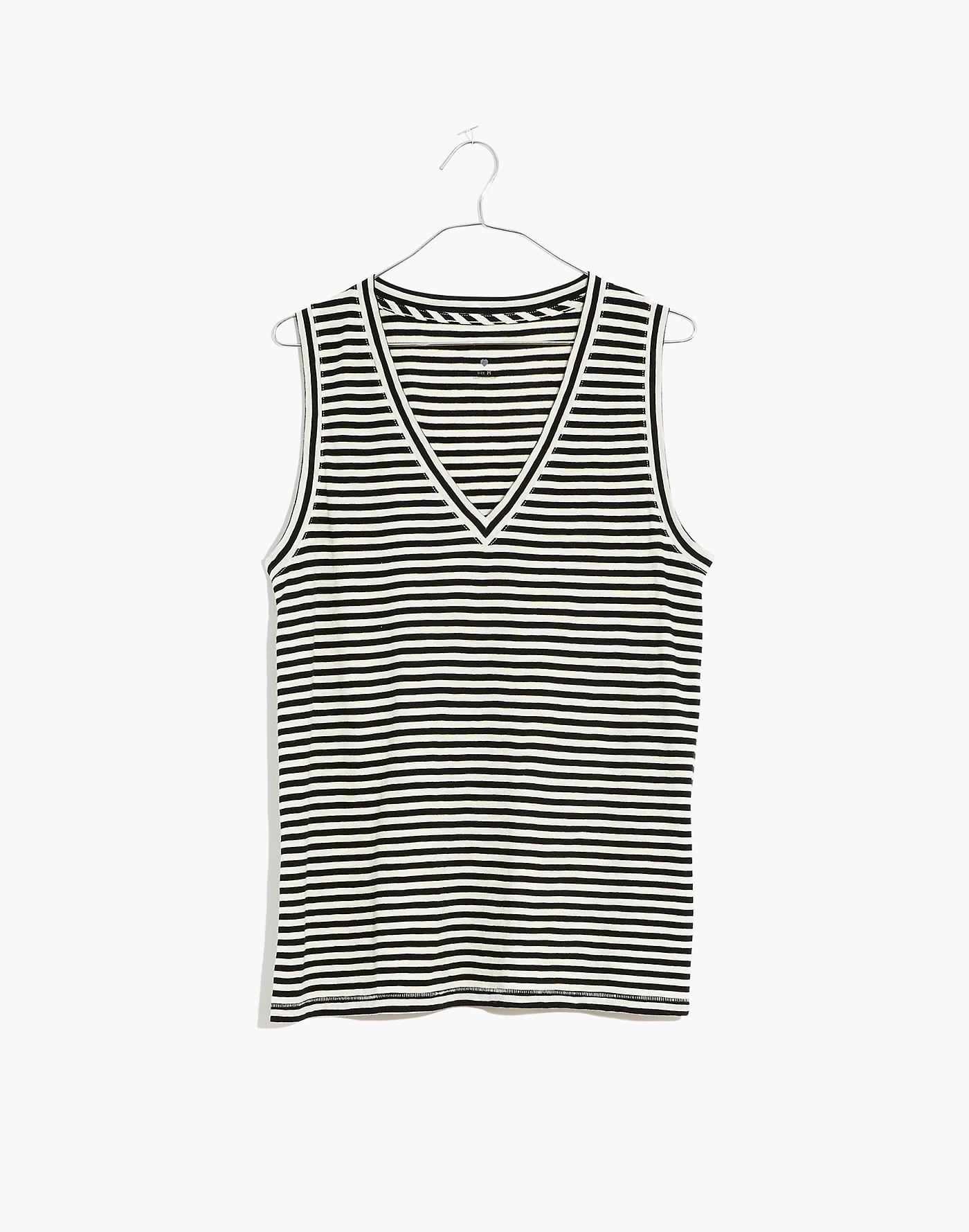 Madewell Whisper Cotton V-Neck Tank in Tierney Stripe