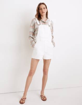 levi's white overall shorts