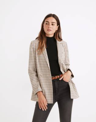 madewell dorset blazer in coster plaid