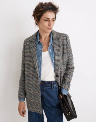 madewell dorset blazer in coster plaid