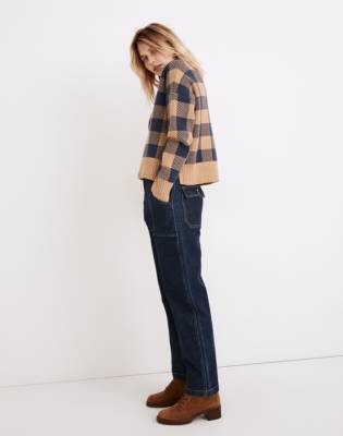 madewell buffalo check cardigan