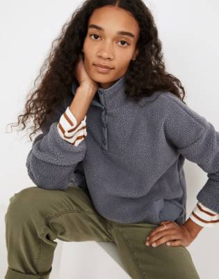 mwl re sourced sweater fleece shirt jacket