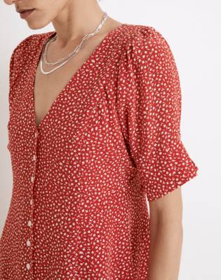 madewell red silk dress