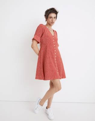 madewell red silk dress