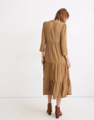 madewell button front midi dress