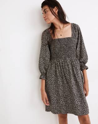 ruched front long sleeve dress