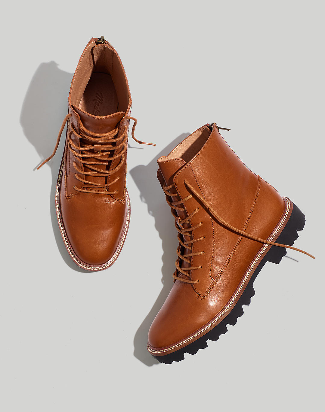 The Citywalk Lugsole Lace-Up Boot in Leather in english saddle image 1