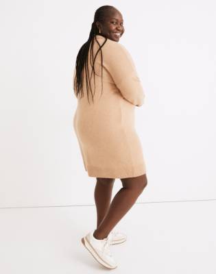 plus size cream sweater dress