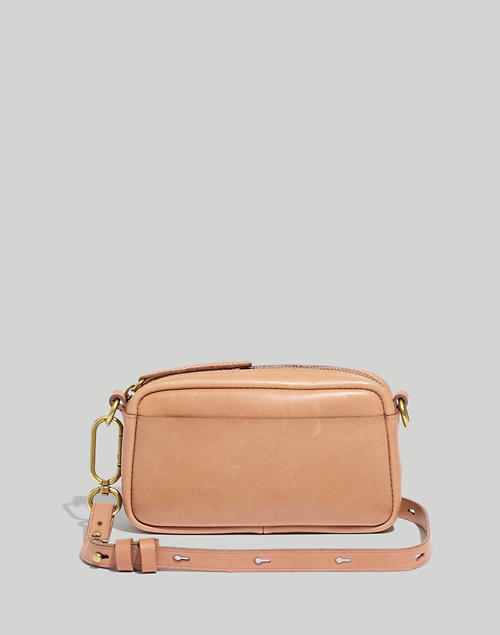 Madewell The Leather Carabiner Mini Cross Bag In Muted S Size One, Leather Purse Repair Seattle